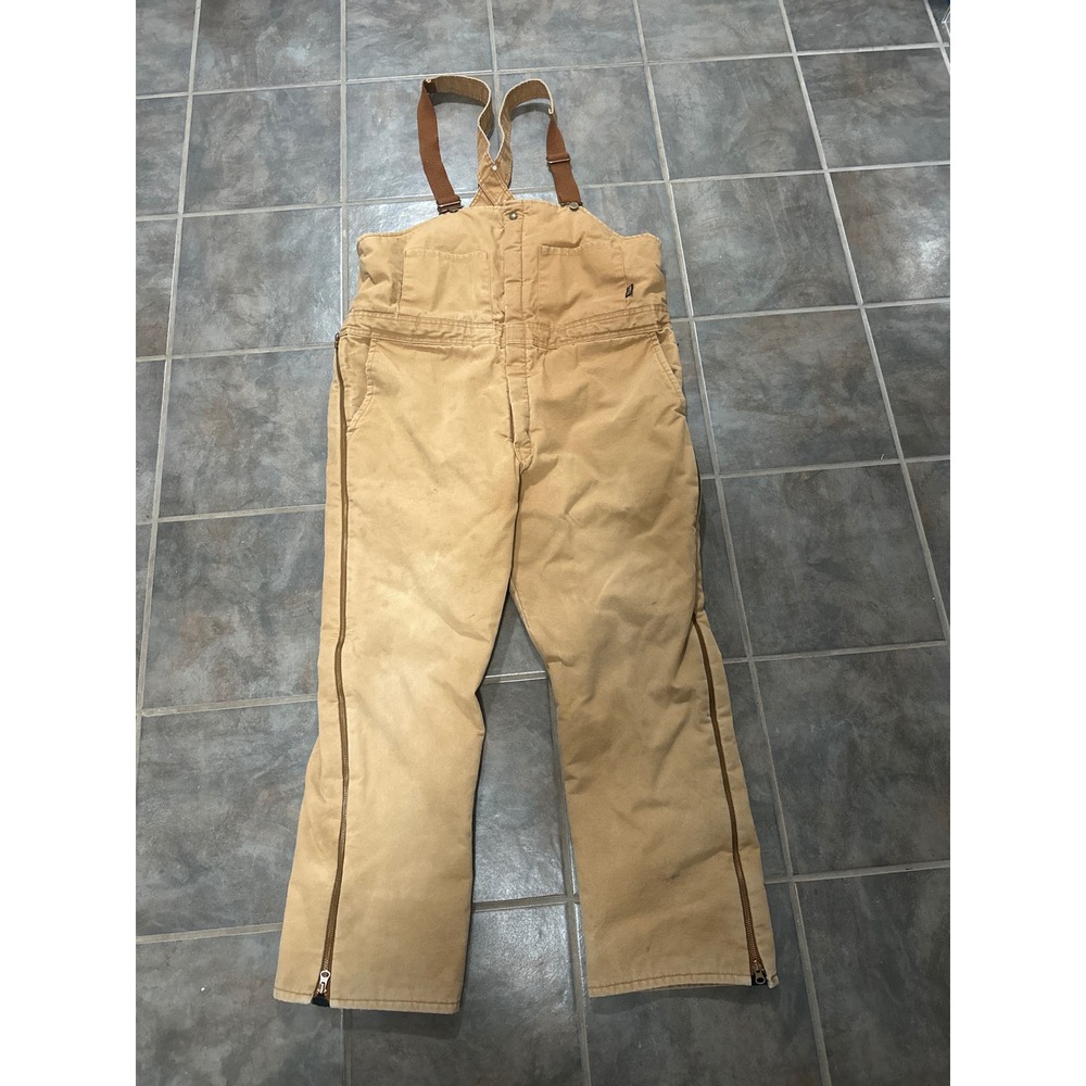 Walls Outdoors Insulated Work Bib Overalls Brown Duck Canvas XL Regular 42-44